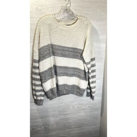 KNOX ROSE Women’s Striped Crewneck  Long Sleeve Pullover‎ Sweater - Picture 3 of 6